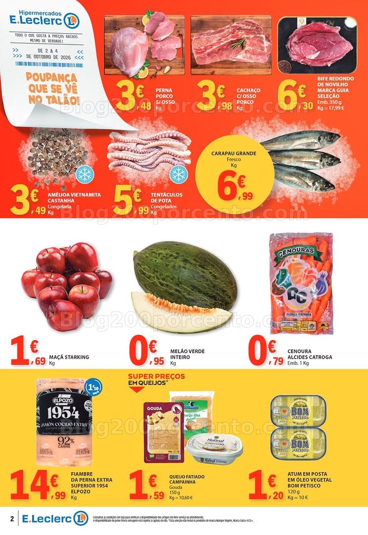 Antevisão Folheto E-LECLERC Promoções Fim de Semana - 2 a 4 outubro